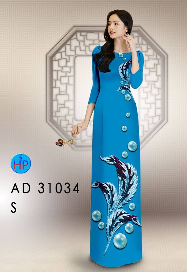 Vải Áo Dài Hoa In 3D AD 31034 39